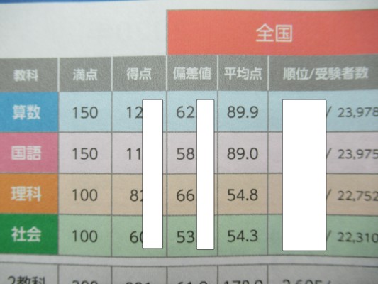 VA11-079 四谷大塚 小4 全国統一小学生テスト 2020年6月実施 国語/算数/理科/社会 07s2D