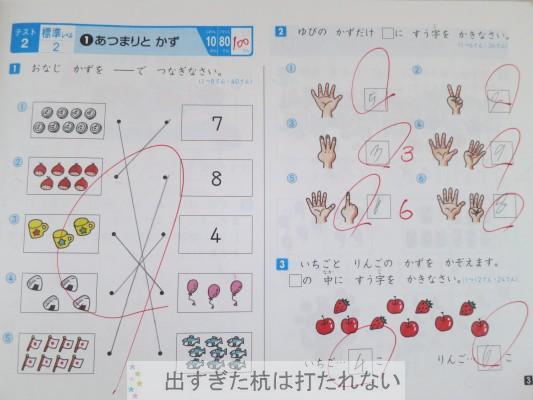 １年生のハイレベ問題集さんすうは出来るまでやらせて 出すぎた杭は打たれない